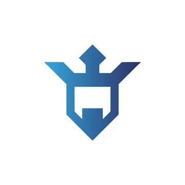 King head, strong character, logo for gamers Stock Illustration