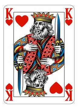 King of Hearts Design from Deck of Playing Cards 스톡 일러스트