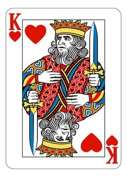 King of Hearts Design from Deck of Playing Cards 스톡 일러스트