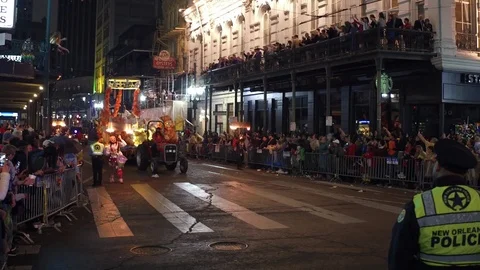 King Hermes LXXIX float in 2018 parade Stock Footage 86337683