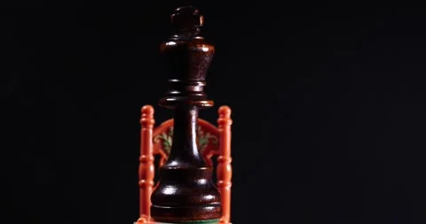 King on his throne King chess peace on a throne game chair Video stock 218412236