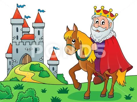 King on horse theme image Stock Illustration