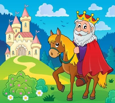 King on horse theme image Stock-Illustration