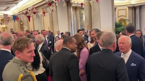 The King hosts a reception at Buckingham Palace to mark the 100th anniversary o Video stock 333203102