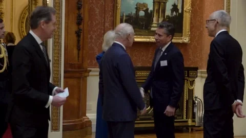 King hosts reception celebrating celebration heroes of humanitarian causes Stock Footage 302489074