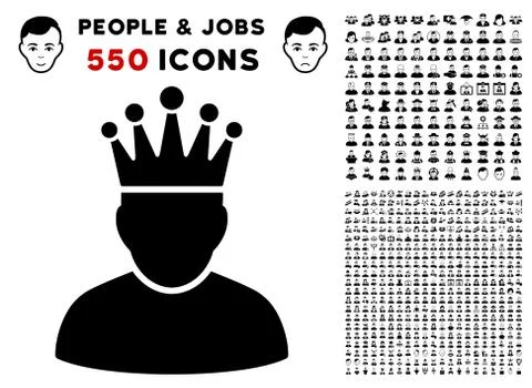 King Icon with Bonus 스톡 일러스트