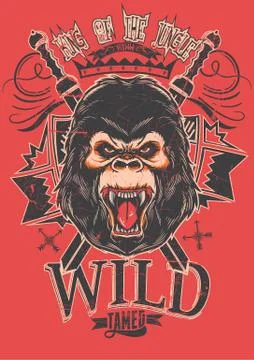 King of the jungle Stock Illustration