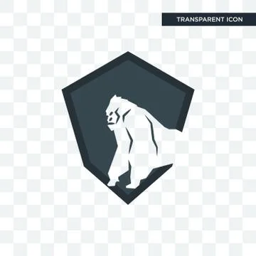 King kong vector icon isolated on transparent background, king kong logo desi Stock Illustration