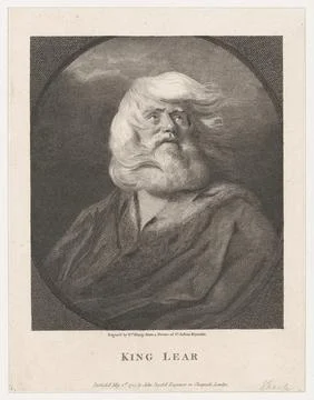 King Lear 1783 William Sharp White hair streaming, Lear is here buffeted by.. Stock Photos
