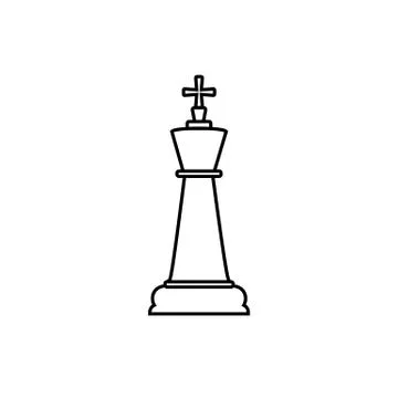 King line chess icon. Vector illustration, flat design. Stock Illustration