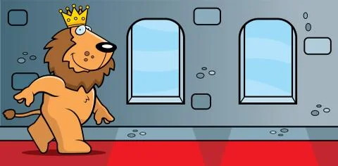 King Lion Castle Stock Illustration