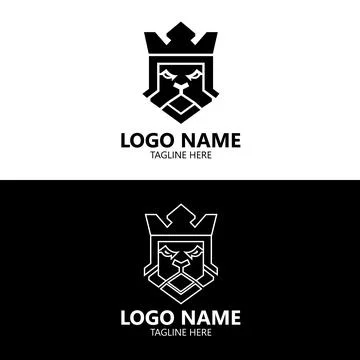 King lion logo design vector Stock Illustration