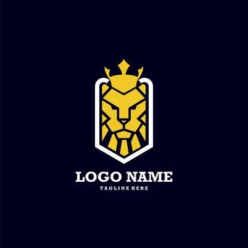 King lion shield  logo design vector Stock-Illustration