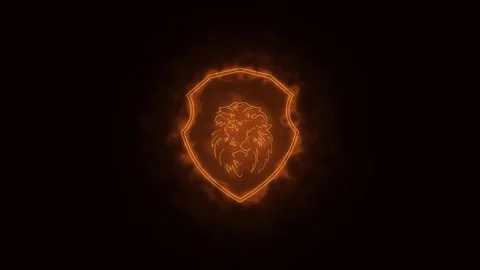 King of lion symbol fire effect green screen background Stock Footage 304318538