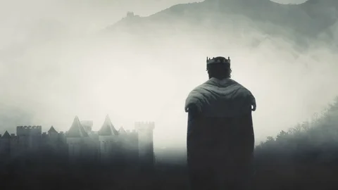 King Looking over His Castle and His Kingdom Stock Footage 124501341