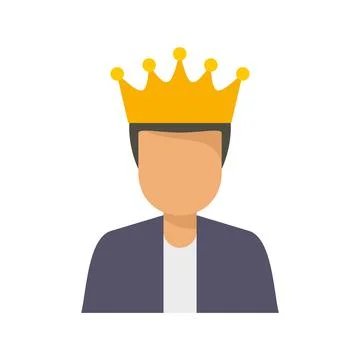 King loyalty program icon flat isolated vector Stock Illustration