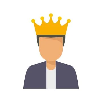 King loyalty program icon flat isolated Stock Illustration