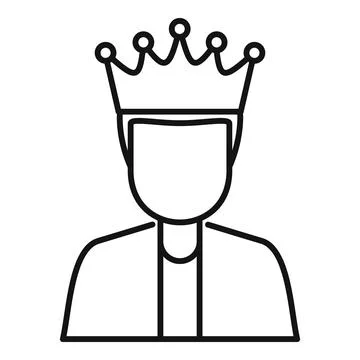 King loyalty program icon, outline style 스톡 일러스트