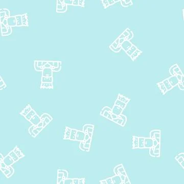 King man line vector seamless pattern Stock Illustration