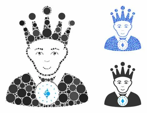 King Mosaic Icon of Circles Stock Illustration
