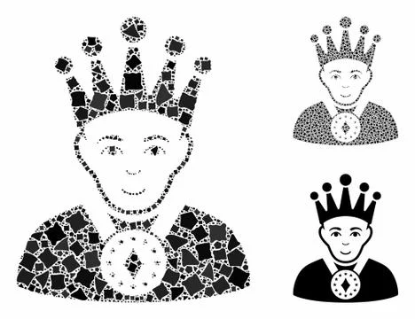 King Mosaic Icon of Inequal Elements Stockillustratie