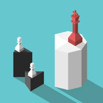 King, pawns, pie chart Stock Illustration