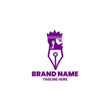 King pen logo design vector Illustrazione stock