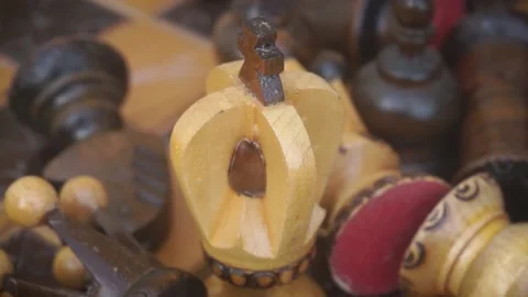 King piece in chess. Close-up. 動画素材 145437460