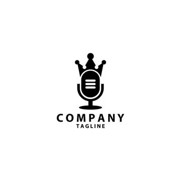King podcast logo design vector Stock Illustration