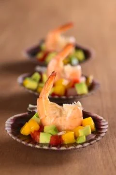King prawn appetizer Stock Photos