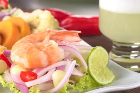 King prawn ceviche Stock Photos