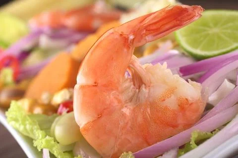 King prawn ceviche Stock Photos