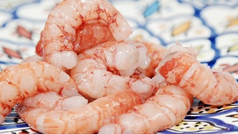 King prawns cooking in the kitchen Stock Footage 114211275