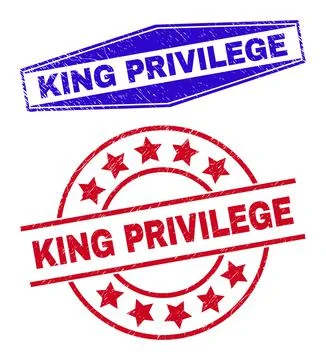 KING PRIVILEGE Rubber Watermarks in Circle and Hexagonal Forms Illustrazione stock