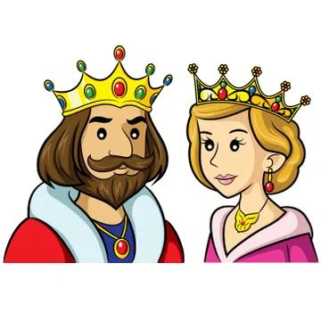 King Queen Cartoon Stock Illustration