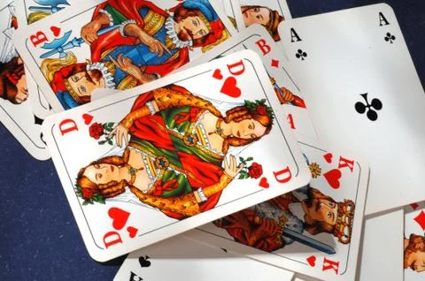 King , as,queen, jack , gambling, deck of cards Stock Photos