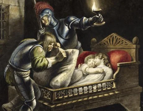King Richard IV Murder of the Princes in the Tower Tower Painting by Johann Stock Illustration