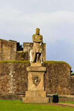 King robert the bruce statue, castle of stirling, scotland Stock Photos