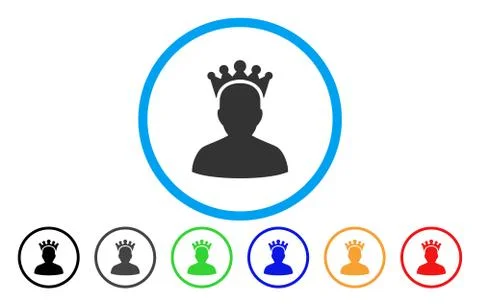 King Rounded Icon Stock Illustration