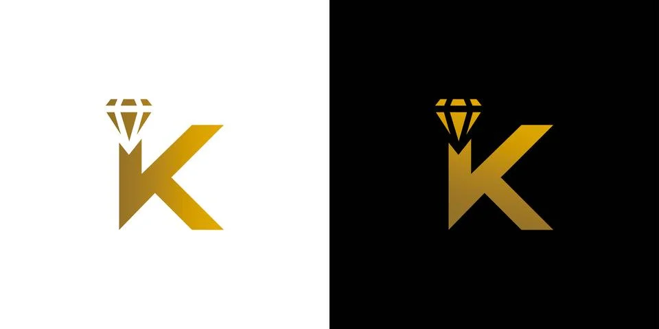 King Ruby logo design with initial K is modern and luxurious Illustrazione stock
