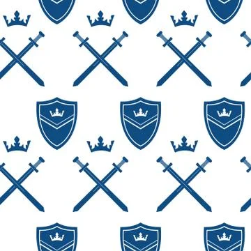 King seamless pattern, vector illustration. Stock Illustration