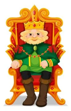 King sitting in the throne Illustrazione stock