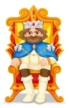 King sitting on the throne Illustrazione stock