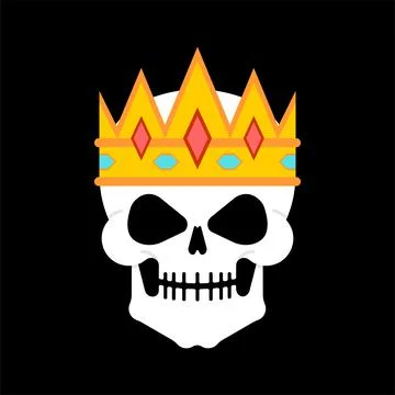 King skull. Head of  skeleton in crown. Vector illustration Stock Illustration