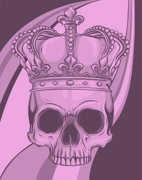 King skull wearing crown. Vector illustration design 스톡 일러스트