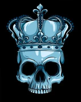 King skull wearing crown. Vector illustration design Stock Illustration