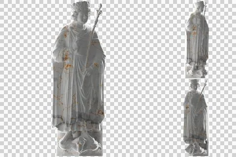 King Solomon Statue Render in Gold and Marble - Perfect for Social Media and  Stock Illustration