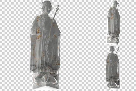 King Solomon Statue Render in Gold and Marble - Perfect for Social Media and  Stock Illustration
