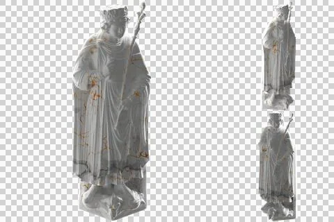 King Solomon Statue Render in Gold and Marble - Perfect for Social Media and  Stock Illustration