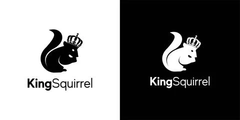 The king squirrel logo is simple and attractive 库存插图